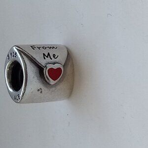 Pandora Red Heart To My Love From Me Letter Charm #790894 S925 ALE